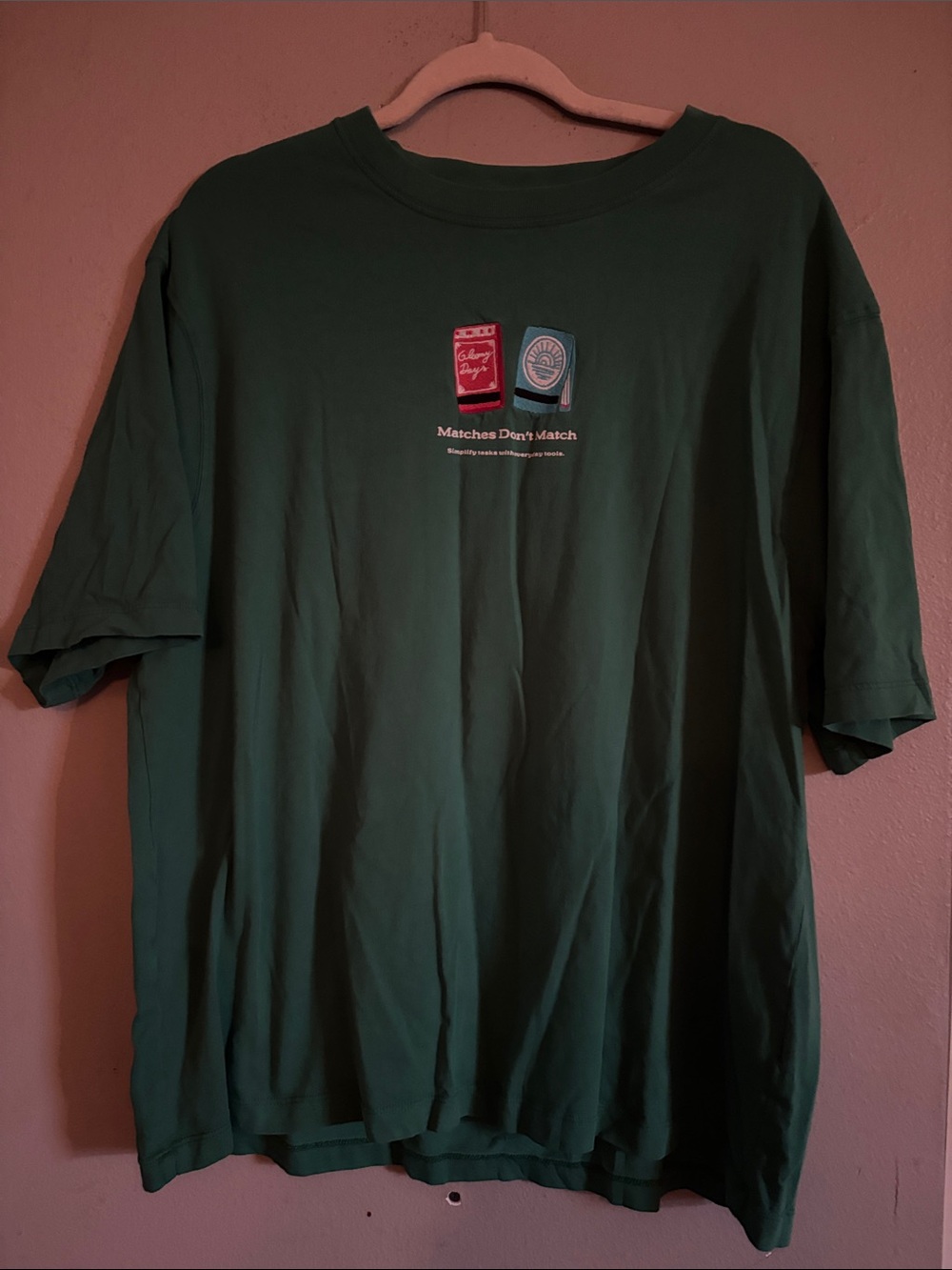 Green Graphic Tee "Matches Don't Match"